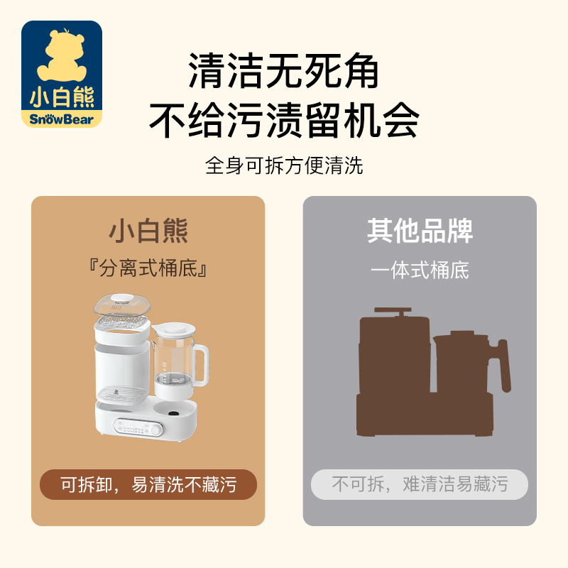 小白熊母婴用品专卖店小白熊奶瓶调奶器消毒器带烘干二三合一恒温热水壶热奶神器婴儿3