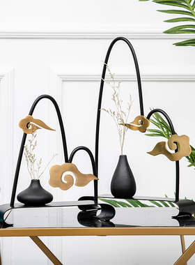 新中式禅意莲花摆件高档茶室摆设