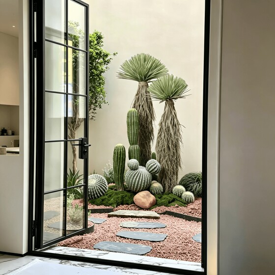 Simulated sand plant landscaping desert style indoor landscape