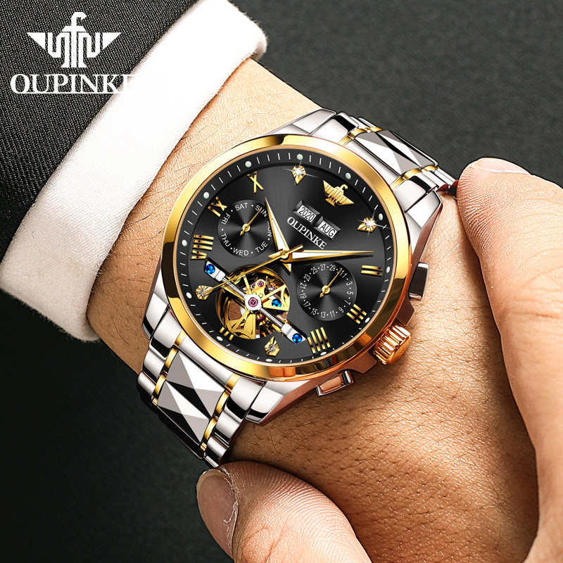 瑞士欧品客男士十大镂空防水机械表 雷炫国产腕表