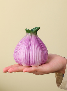 洋葱陶瓷小花瓶摆件客厅插花水培鲜花绿萝绿植桌面装饰轻奢高级感