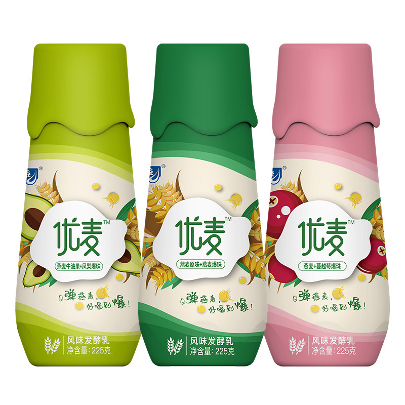 得益优麦爆珠酸牛奶燕麦225g/瓶*6益生菌生牛乳谷物酸奶低温冷藏,淘宝优惠券,粉丝福利购,淘宝优惠卷