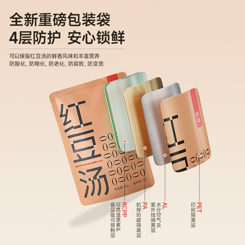 魅力厨房红豆汤粥即食早餐免煮 方便速食配料干净