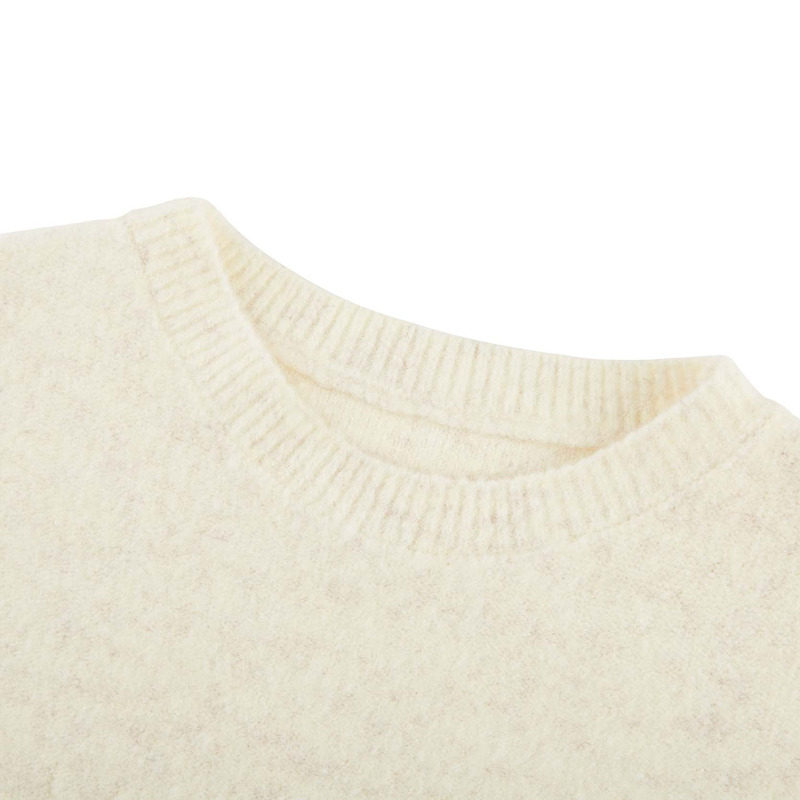 sdeer圣迪奥秋装女装时尚罗纹圆领肌理宽松针织衫S233Z35B8 - 图1