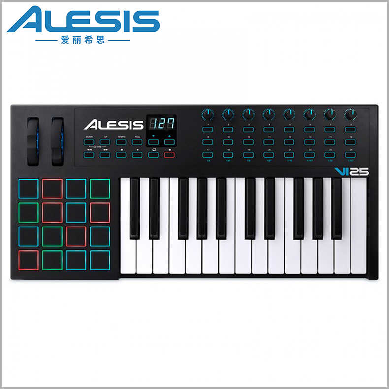 美国 爱丽希思 ALESIS VI25 音乐编作曲MIDI键盘半配重25键控制器 - 图0