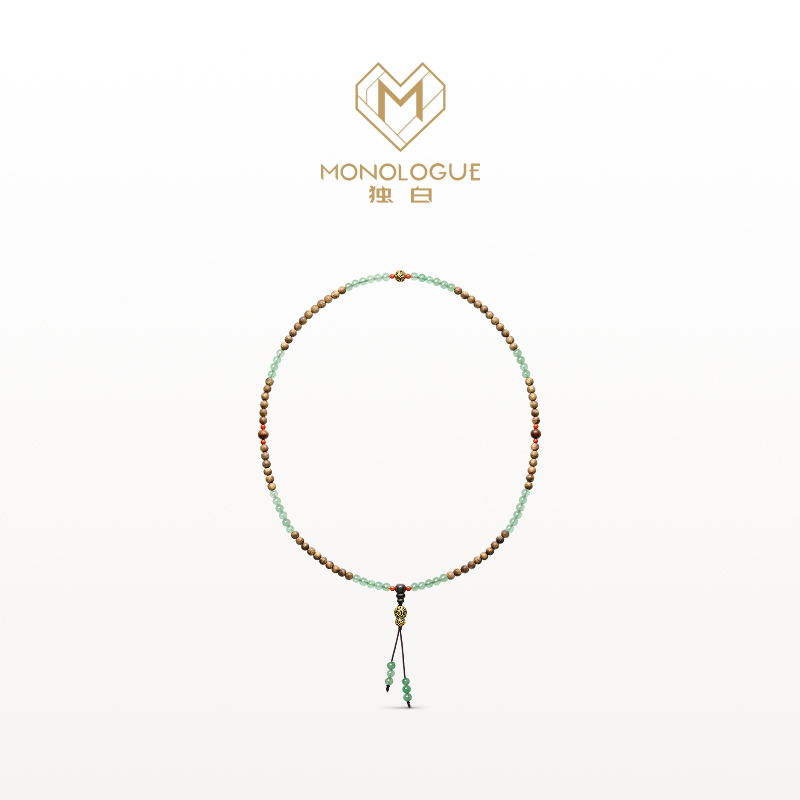 MONOLOGUE独白北纬三十度复古黄金绿棋楠念珠项链MRV108新年礼,淘宝优惠券,粉丝福利购,淘宝优惠卷