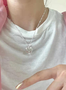 小众女怦然心动漩涡爱心项链