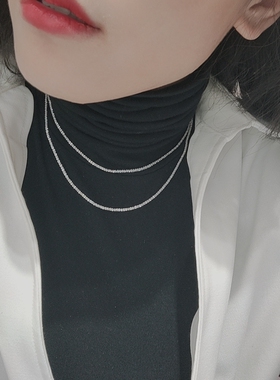 欧美小众设计细款女士银项链
