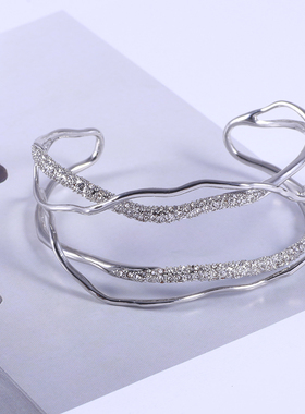 几何线条镂空交叉开口冷淡风手镯