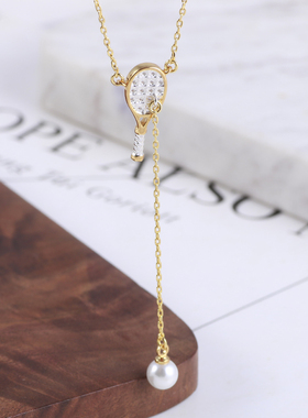 小众ins时尚运动趣味珍珠吊坠女