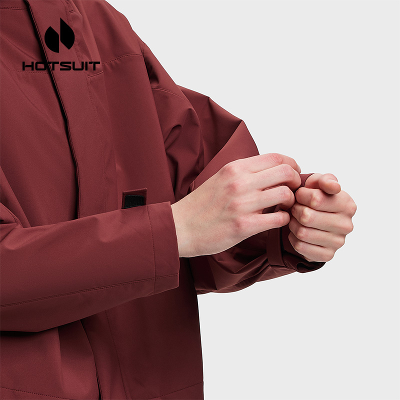 hotsuit后秀风衣女2025冬季新款防风防泼水运动连帽宽松短款外套 - 图1