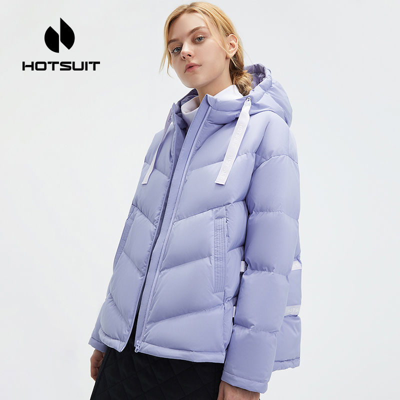 Hotsuit后秀女2024春季新款外套保暖明星同款短款轻便面包羽绒服-图0