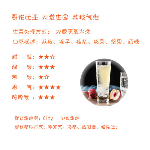 【Leo's Coffee】哥伦比亚天堂庄园荔枝气泡 双重厌氧水洗 咖啡豆 - 图0