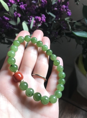 特惠天然原矿无烧无染色碧玉手链原创女款简约清新卡8mm