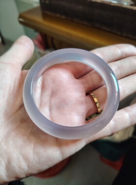 52-53圈口天然原色无烧无染色玉髓手镯送女友闺蜜生日礼物