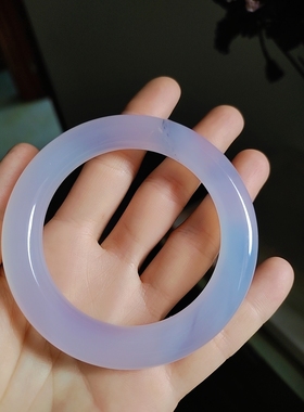 55-56圈口天然芋泥波波胖圆条手镯玛瑙玉镯玉髓手镯冰透朱砂高温