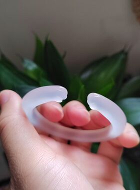 49圈口天然玛瑙手镯女款冰种白月光细条玉髓荔枝冻玉镯冰开口猫爪