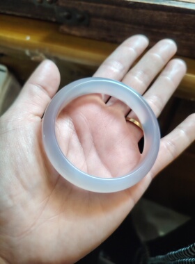 52-53圈口天然原色无烧无染色玉髓手镯送女友闺蜜生日礼物