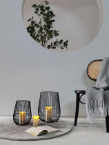 Iron Art Candle Holder Landing Chinese Style Brief Nordic Modern Outdoor Wind Light Folk Hotel Swing Piece Decorations Wax Candle Holder