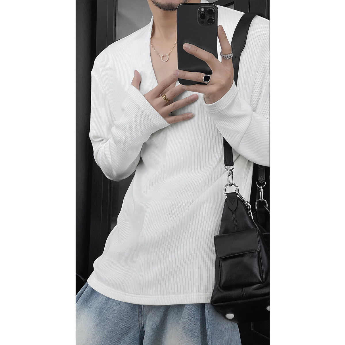 龙叨叨春季新品高级感气质v领针织衫男韩系简约纯色休闲长袖上衣,淘宝优惠券,粉丝福利购,淘宝优惠卷