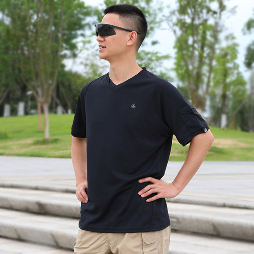 美国BMT黑峰战术T恤军迷户外短袖POLO衫男夏季Coolmax运动速干衣 - 图2