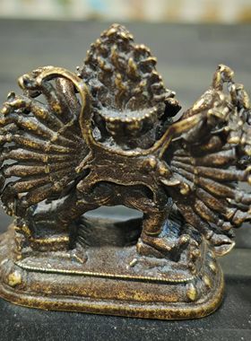 纯铜精品大威德金刚造像纯银/鎏金随身寸佛