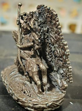 尼泊尔现代用品铜手工室内家用小铜像随身佛全铜《白财神》铜像