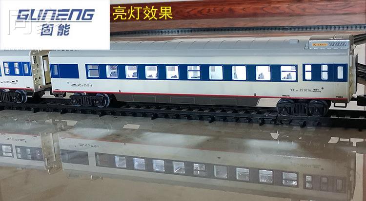 仿真火车中Z型玩具国系1601A-6C列绿皮火车客车厢Y25G敞车棚车厢-图1