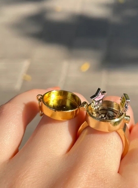 海绵宝宝派大星bff戒指好朋友同款友谊开口指环可打开送闺蜜礼物