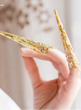 2023款护指甲套宫廷古代道具嫔妃拍照摄影假长指甲清朝手指套