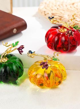 创意琉璃南瓜摆件桌面装饰工艺品吉祥物茶几家居饰品