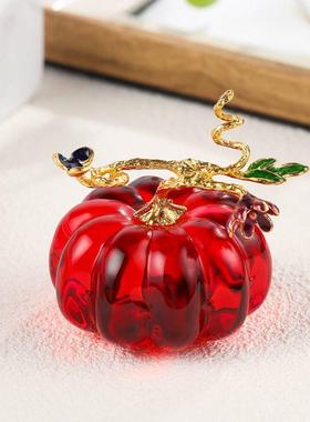 琉璃南瓜工艺品小摆件创意水晶南瓜装饰室内摆设餐厅琉