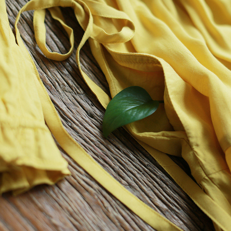 【出清】垂感连衣裙女长袖夏季裙2025新款气质黄色长裙收腰拼接裙,淘宝优惠券,粉丝福利购,淘宝优惠卷