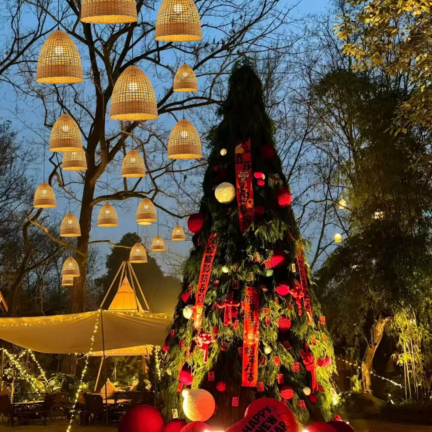 中式禅意竹编吊灯户外庭院竹编灯笼餐厅民宿装饰防水景观挂树灯具,淘宝优惠券,粉丝福利购,淘宝优惠卷