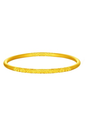 金包银卷草纹手镯传承大克重仿真黄金实心镯子礼物不掉色可回收