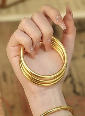 黄金足金包银手镯古法传承镯子