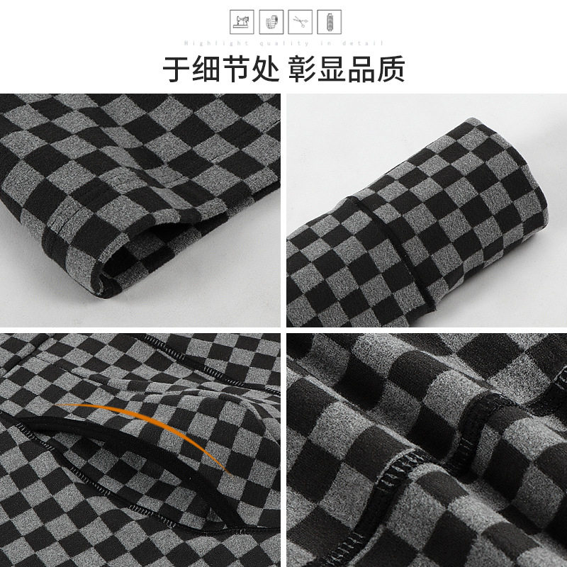 高腰男士保暖裤加肥加大码加绒德绒厚秋裤收腹打底长裤秋冬季线裤