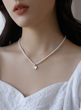 幻彩人鱼爱心吊坠项链