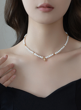 小众设计感淡水珍珠项链锁骨链女
