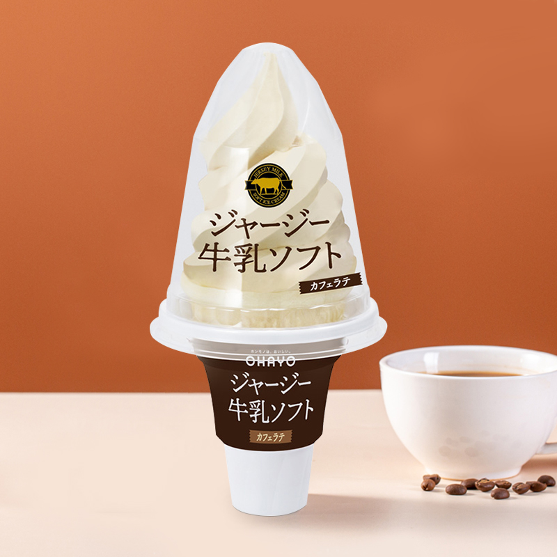 日本进口ohayo冰淇淋咖啡拿铁网红雪糕浓厚牛奶火炬冰激凌107g/杯 - 图0