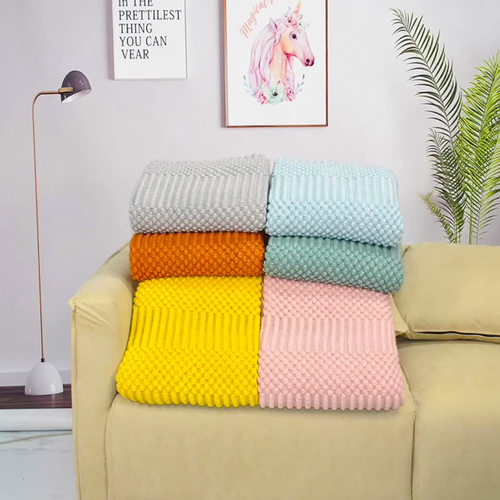2023新款泡泡毯复古轻奢毛线毯子针织毯床尾毯床搭沙发床尾巾盖毯 - 图2