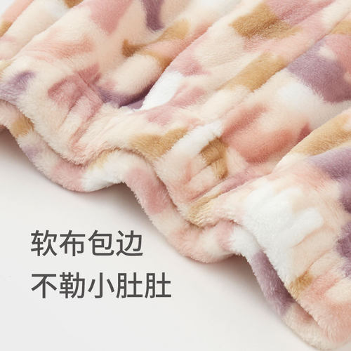 舒雅儿童男孩女孩法兰绒相拥的北极熊秋冬保暖睡衣家居服套装 - 图3