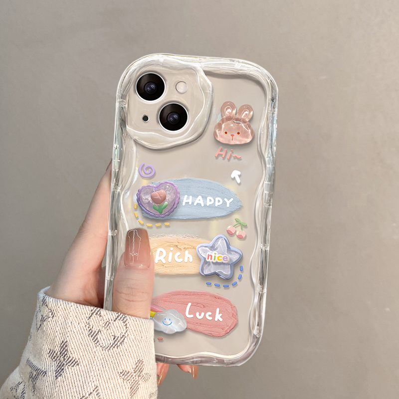 适用苹果17promax手机壳iPhone16/15新女款14防摔13/12mini透明xs/xr颜料兔子公仔链条8/7plus奶油纹6s保护套,淘宝优惠券,粉丝福利购,淘宝优惠卷
