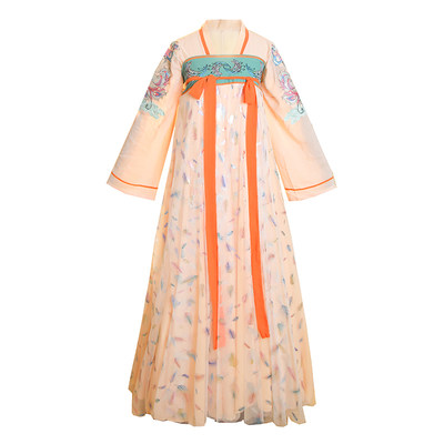 汉华岚黛原创汉服 凤羽吉 正品女齐胸襦裙超仙刺绣3米6米裙摆装 虎窝淘