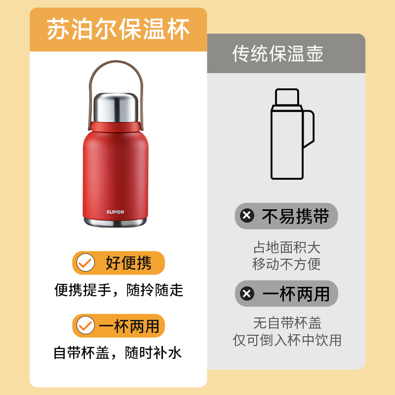 苏泊尔保温杯结婚一对红色伴手礼送新人新年礼物品情侣陪嫁保温壶