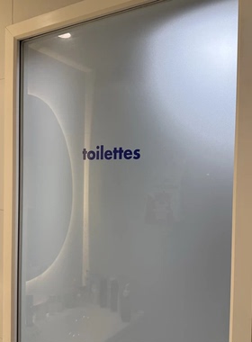 柯布西耶蓝门洗手间卫生间厕所标识贴toilletes装饰防水转印贴纸