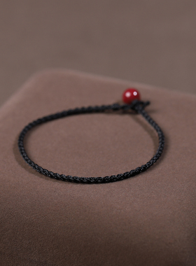 本命年男女朱砂红绳手链简约情侣