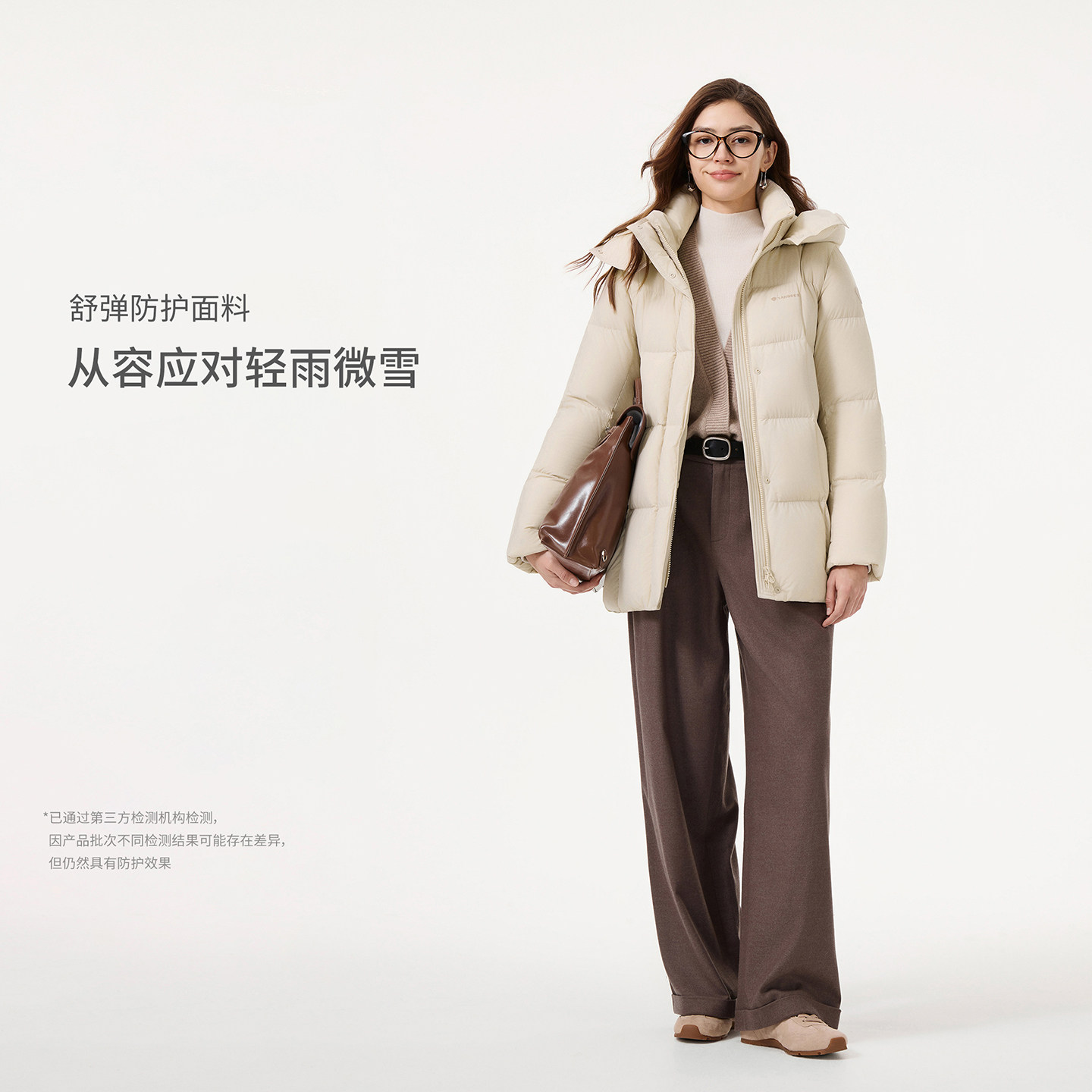 坦博尔2025冬季新款羽绒服休闲保暖可脱卸帽经典时尚百搭羽绒外套