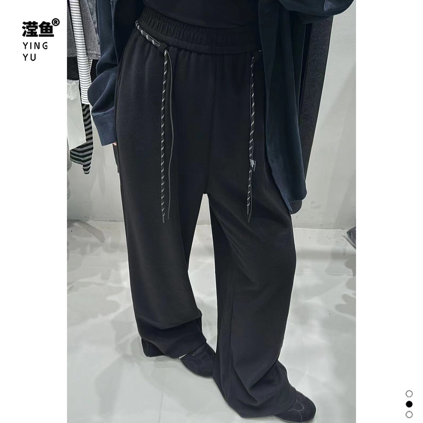 演曦 Y3311大码秋季带腰绳休闲长裤宽松高级感显瘦爆款百搭阔腿裤,淘宝优惠券,粉丝福利购,淘宝优惠卷