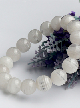 天然白幽灵单圈水晶饰品手串